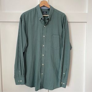 Izod Green and White Button Down